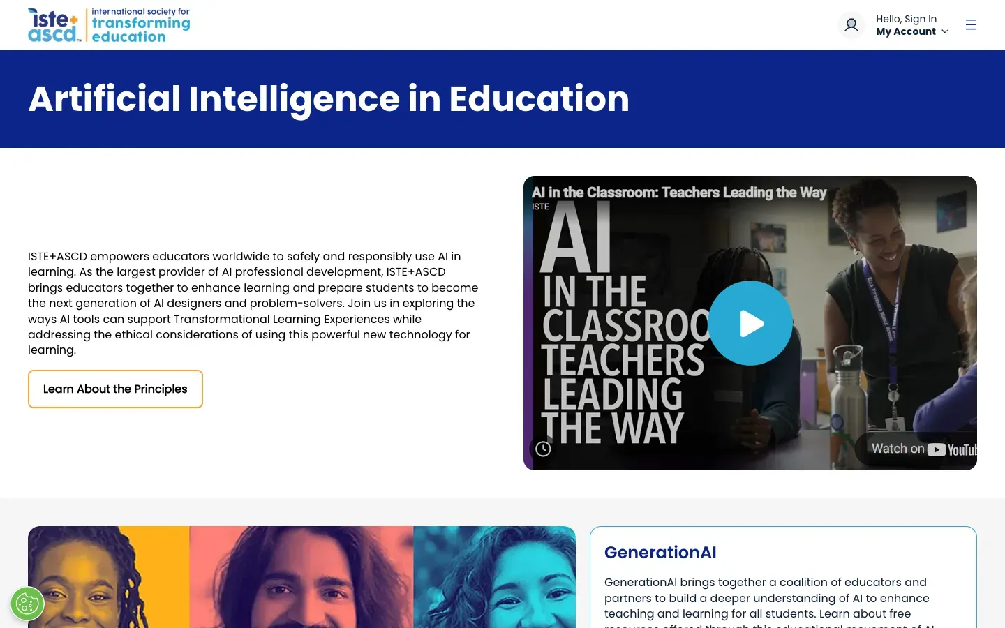 Strona główna Google + ISTE+ASCD AI Training Initiative (iste-ascd.org) – zrzut ekranu
