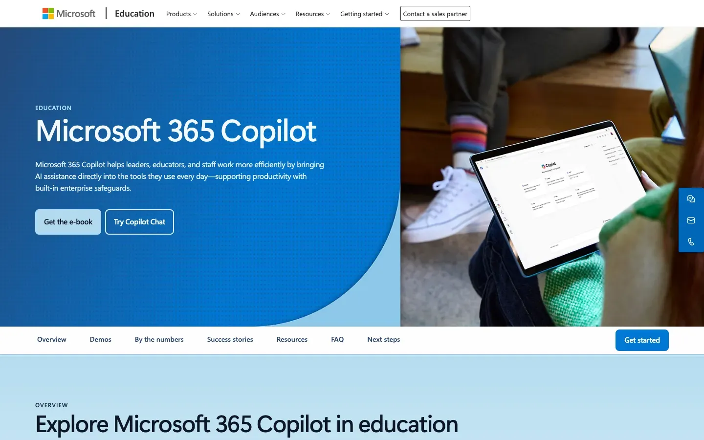 Strona główna Microsoft 365 Copilot for Education (microsoft.com) – zrzut ekranu